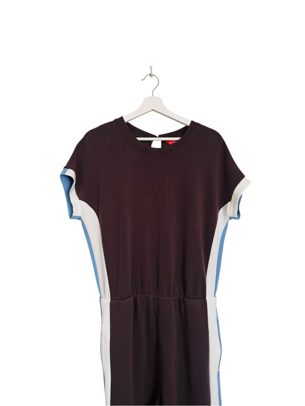 SPANX AirEssentials Colorblock Jumpsuit - Dark Cacao Stripe - Picture 9 of 11